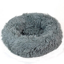 Actiaspet Dog Cat Bed Fluffy Donut Kitten Puppy Pet Cushion Calming Mattress Xs (Grey) - thumbnail 3