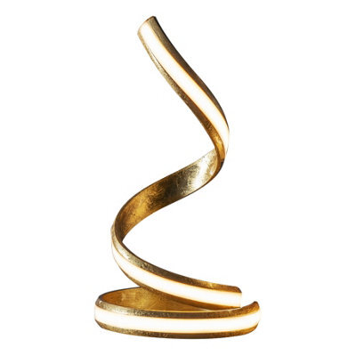Table Lamp Gold Leaf & White Acrylic 14W Led Module (Smd 2835) Warm White - image 1