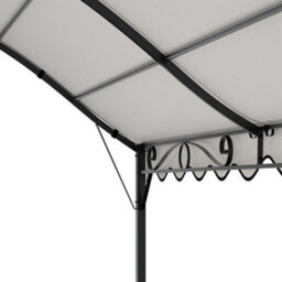 Thehotsale Beige Outdoor Metal Arched Pergola With Pu Polyester Canopy, 10X10Ft - thumbnail 6