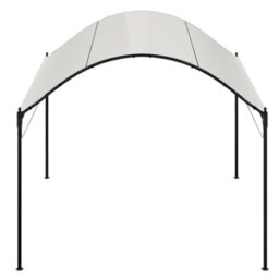 Thehotsale Beige Outdoor Metal Arched Pergola With Pu Polyester Canopy, 10X10Ft - thumbnail 3