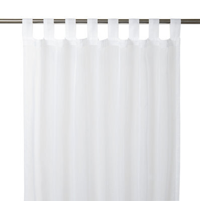 Voile White Plain Daylight Tab Top Voile Curtain (W)140Cm (L)260Cm, Single - image 1