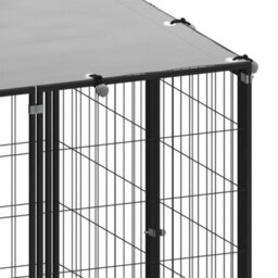 Berkfield Dog Kennel Black 110X110X110 Cm Steel - thumbnail 5