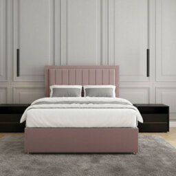 REGIONAL FURNISHINGS Pink Plush Velvet Divan Bed Set Upholstered 24Inch Headboard & 2Drawers Sameside & No Mattress In 3Ft 4Ft 4Ft6 5Ft 6Ft Sizes - thumbnail 3