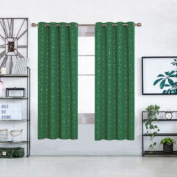 Deconovo Eyelet Curtains, Blackout Curtains, Gold Diamond Printed Thermal Insulated Curtains, W66 X L72 Inch, Dark Forest, 1 Pair - thumbnail 2