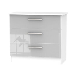 Trent 3 Drawer Chest Of Drawers In Grey & White (Ready Assembled) - thumbnail 1