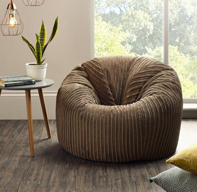 Beautiful Beanbags Adult Classic Beanbag Jumbo Cord Bean Bags Ready Filled - Brown - image 1