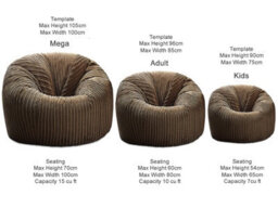Beautiful Beanbags Adult Classic Beanbag Jumbo Cord Bean Bags Ready Filled - Brown - thumbnail 3