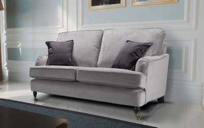 2 Seater Sofa Love Seat In Grey Velvet - image 1