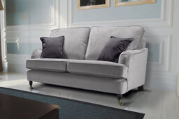 2 Seater Sofa Love Seat In Grey Velvet - thumbnail 2