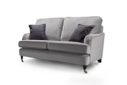 2 Seater Sofa Love Seat In Grey Velvet - thumbnail 3