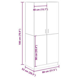 Vidaxl Wardrobe Artisan Oak 80X52X180 Cm Engineered Wood - thumbnail 3