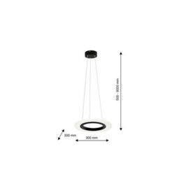 Milagro Cosmo Black Led Pendant Lamp 12W Stylish Contemporary Circular Ring Lights - thumbnail 5