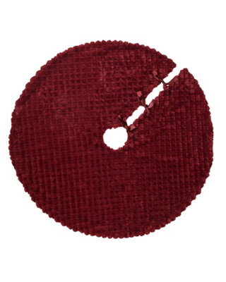 Werchristmas 122 Cm Burgundy Diamond Faux Fur Christmas Tree Skirt - image 1