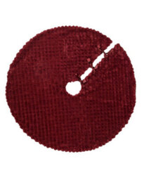 Werchristmas 122 Cm Burgundy Diamond Faux Fur Christmas Tree Skirt - thumbnail 1