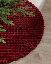 Werchristmas 122 Cm Burgundy Diamond Faux Fur Christmas Tree Skirt - thumbnail 2