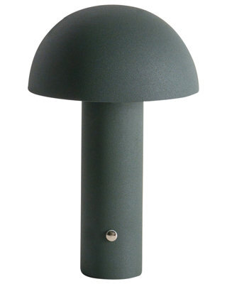 Wyld And Coco Novaglow Dark Green Mushroom Table Lamp Wireless Led Iron - Portable Cordless Touch Lamp With 3 Colour Temperatures - image 1