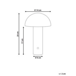 Wyld And Coco Novaglow Dark Green Mushroom Table Lamp Wireless Led Iron - Portable Cordless Touch Lamp With 3 Colour Temperatures - thumbnail 3