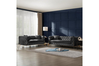 Home Detail Jaguar 2+3 Seater Sofa Set Chesterfield Design Velvet - image 1