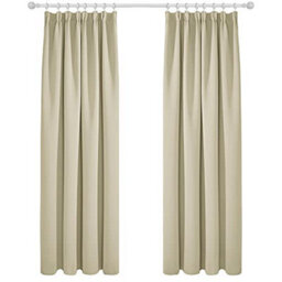 Deconovo Blackout Curtains Super Soft Thermal Insulated Energy Saving Pencil Pleat Blackout Curtains 52X90 Inch Beige 2 Panels - thumbnail 1