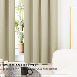 Deconovo Blackout Curtains Super Soft Thermal Insulated Energy Saving Pencil Pleat Blackout Curtains 52X90 Inch Beige 2 Panels - thumbnail 7