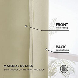 Deconovo Blackout Curtains Super Soft Thermal Insulated Energy Saving Pencil Pleat Blackout Curtains 52X90 Inch Beige 2 Panels - thumbnail 8