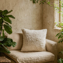 Wyld Haus Set Of 2 Fluffy Cream Cushion Covers 45X45Cm Handcrafted Square Cushions - thumbnail 1