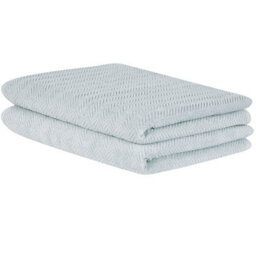 Beliani Set Of 2 Towels Mitiaro Terry Cotton Mint Green - thumbnail 4