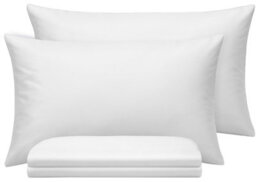 Oxford Homeware Plain Dyed Pillowcase Pair (W)50X(L)75 Cm- Soft Breathable Easy Care Standard Size Bed Pillow Covers White - thumbnail 1