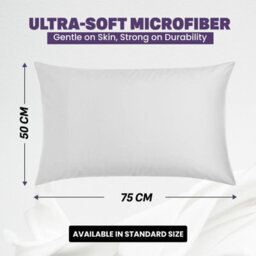 Oxford Homeware Plain Dyed Pillowcase Pair (W)50X(L)75 Cm- Soft Breathable Easy Care Standard Size Bed Pillow Covers White - thumbnail 2