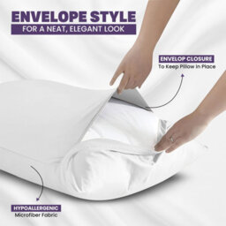 Oxford Homeware Plain Dyed Pillowcase Pair (W)50X(L)75 Cm- Soft Breathable Easy Care Standard Size Bed Pillow Covers White - thumbnail 7