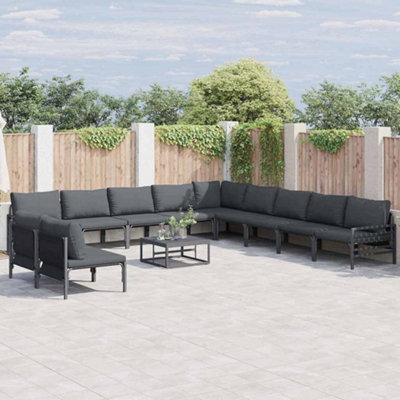 Berkfield Garden Sofa Set 11 Pcs Anthracite Steel - image 1