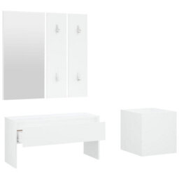 Walplus Hallway Furniture Set White Engineered Wood - thumbnail 5