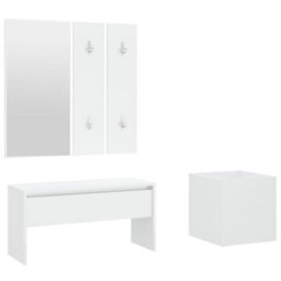 Walplus Hallway Furniture Set White Engineered Wood - thumbnail 2