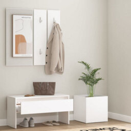 Walplus Hallway Furniture Set White Engineered Wood - thumbnail 3