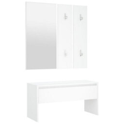 Walplus Hallway Furniture Set White Engineered Wood - thumbnail 6