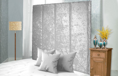 "Adore Designs Stafford Crushed Velvet 4Ft6 Double 36"" Headboard -  White"