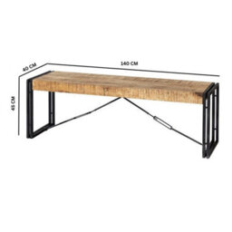 Wyld Haus Toivakka Industrial Reclaimed Wood And Metal Dining Bench - thumbnail 3