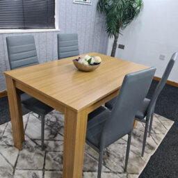 Kosy Koala Dining Table And 4 Chairs Oak Effect Table With 4 Grey Chairs Dining Room Furniture - thumbnail 9