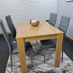 Kosy Koala Dining Table And 4 Chairs Oak Effect Table With 4 Grey Chairs Dining Room Furniture - thumbnail 7