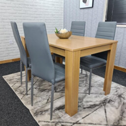 Kosy Koala Dining Table And 4 Chairs Oak Effect Table With 4 Grey Chairs Dining Room Furniture - thumbnail 5