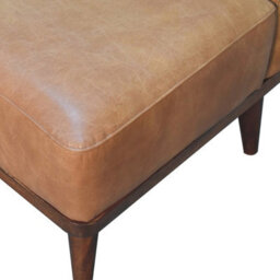 Artisan Furniture Solid Wood Tan Buffalo Backrest Footstool - thumbnail 5