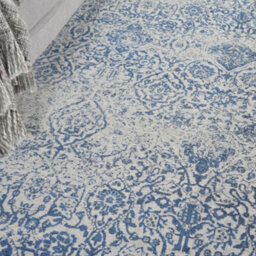 Blue Modern Easy To Clean Floral Dining Room Bedroom And Living Room Rug-152Cm X 213Cm - thumbnail 4