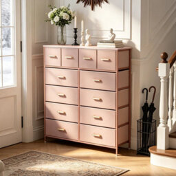Pink 12 Drawer Chest Of Drawers Modern Chest Of Drawers Bedroom Furniture Storage Bedside Cabinet - thumbnail 6