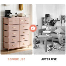 Pink 12 Drawer Chest Of Drawers Modern Chest Of Drawers Bedroom Furniture Storage Bedside Cabinet - thumbnail 4