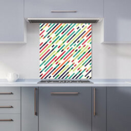 Warren Reed Designer Coloured Diagonal Abstract Pattern Premium Glass Kitchen Splashback W900mm X H650mm - thumbnail 6