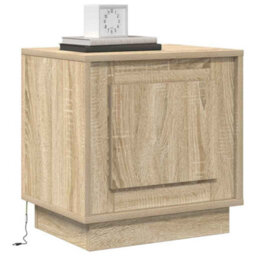 Berkfield Modern Bedside Cabinet With Led Lights Sonoma Oak 44X34,5X45 Cm - thumbnail 3