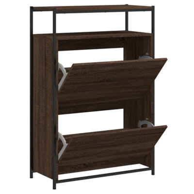 Berkfield Durable Shoe Cabinet Brown Oak 75X34X112 Engineered Wood