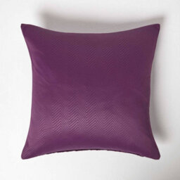 Homescapes Aubergine Herringbone Chevron Cushion Cover - thumbnail 1