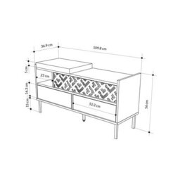 Decortie Heaton Shoe Bench Dark Oak Effect W/ Fabric Cushion Seat 3-Door Storage Cabinet 111(W)X37(D)X56.5(H)Cm Metal Legs Hallway - thumbnail 3