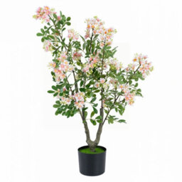 Costway 90 Cm Artificial Impatiens Blossom Tree Faux Pink Floral Plant